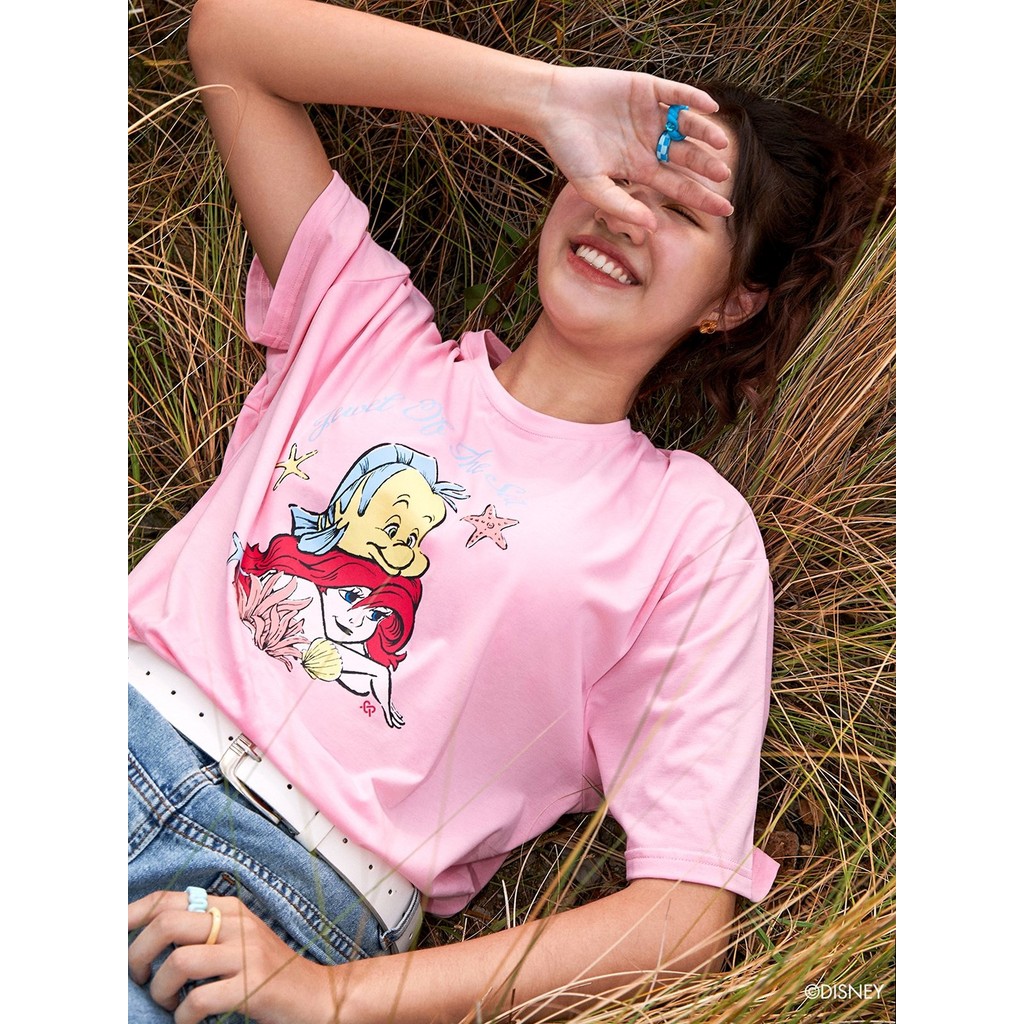 [Pomelo] Disney Ariel เสื้อทีเชิ้ตทรงโอเวอร์ไซส์ / Disney Ariel Oversized T-Shirt