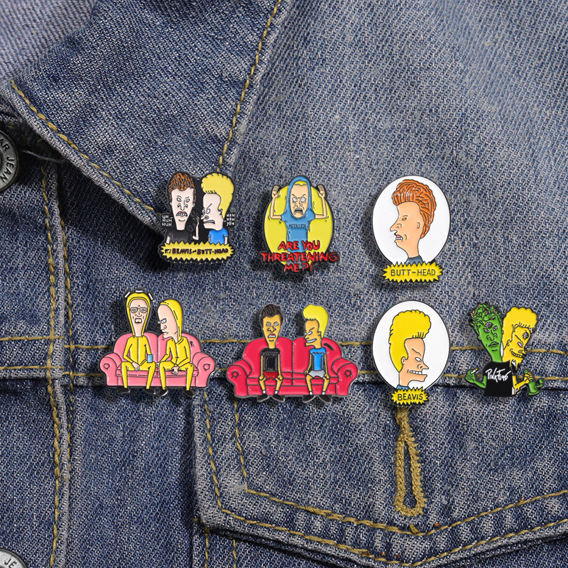 Beavis และ Butt-Head การ์ตูนตลก Comeded เข็มกลัดเคลือบแฟชั่นเสื้อผ้าอุปกรณ์เสริมกระเป๋าเป้สะพายหลัง Badge อุปกรณ์เสริมของขวัญ