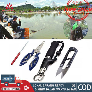 Fish Lip Grip / 1 paket 4 produk , tang pancing, pelepas kail, gunting pancing