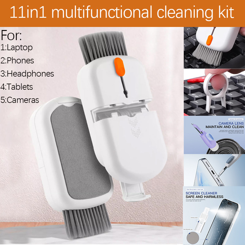 11in1 ทําความสะอาดปากกาแปรงเครื่องมือสําหรับ MacBook PC TV โทรศัพท์แล็ปท็อปหูฟังแล็ปท็อปหน้าจอคีย์บอร์ดชุดทําความสะอาดหูฟัง