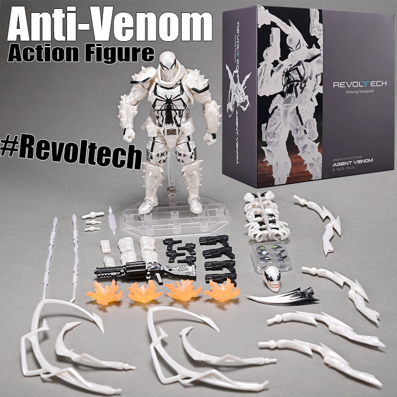 Revoltech Anti Venom Action Figure Agent Venom Model Doll Venom : Let There Be Carnage SHF Venom Red
