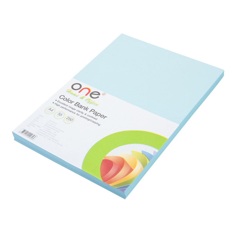 ONE กระดาษแบงค์สี A4 55แกรม สีฟ้า (แพ็ค250แผ่น)