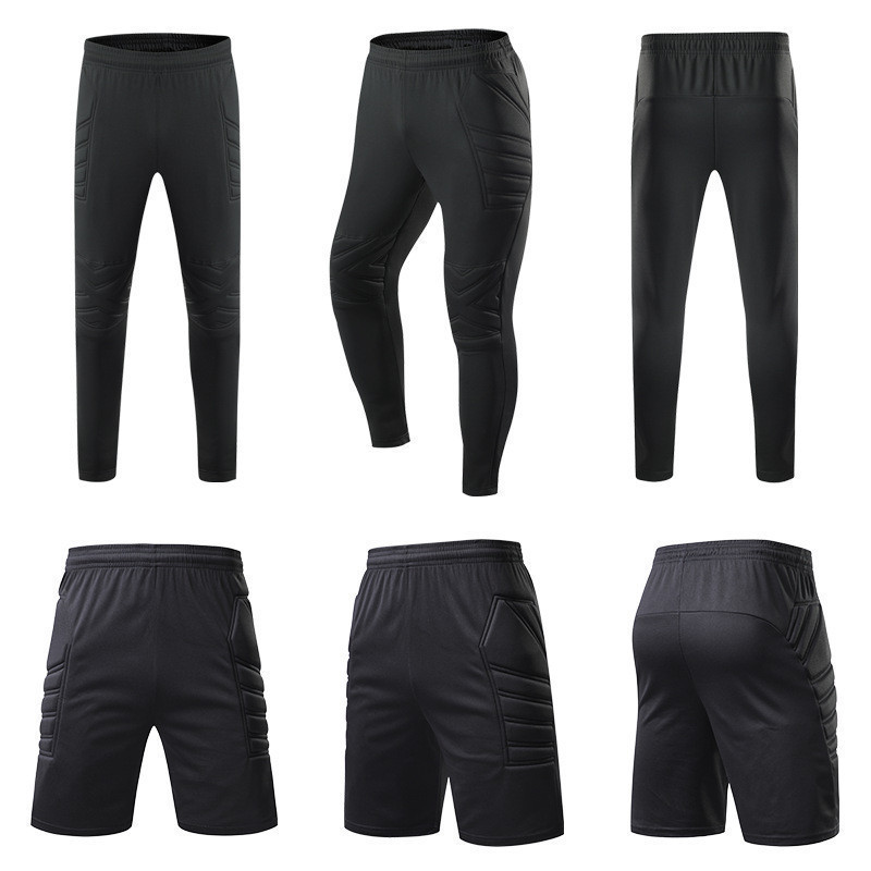 เด็กผู้ใหญ่ผู้รักษาประตูฟุตบอลกางเกงผู้รักษาประตูฟุตบอลฟองน้ําป้องกันการฝึกอบรมกางเกง ก.ค กางเกงขาสั้น