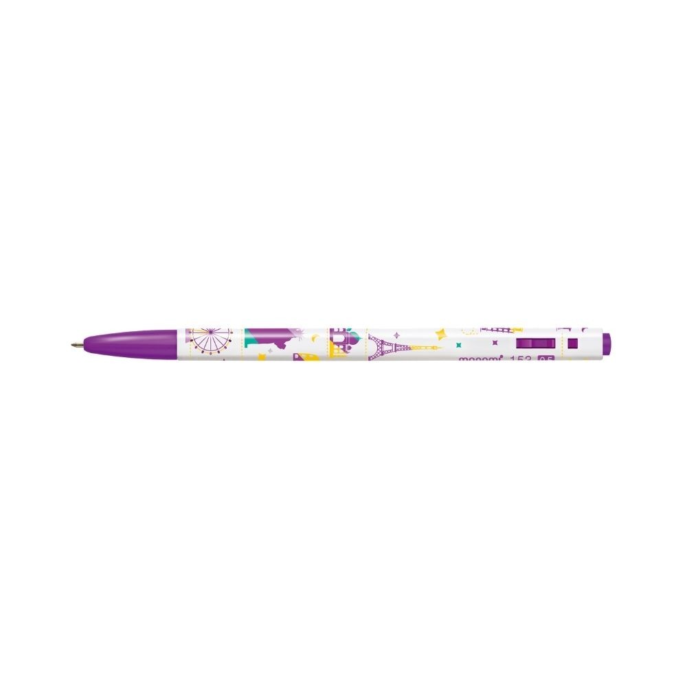 MONAMI ปากกาลูกลื่น แทรเวล 153 ลายซิตี้ ไวโอเลต 0.5 mm สีน้ำเงิน