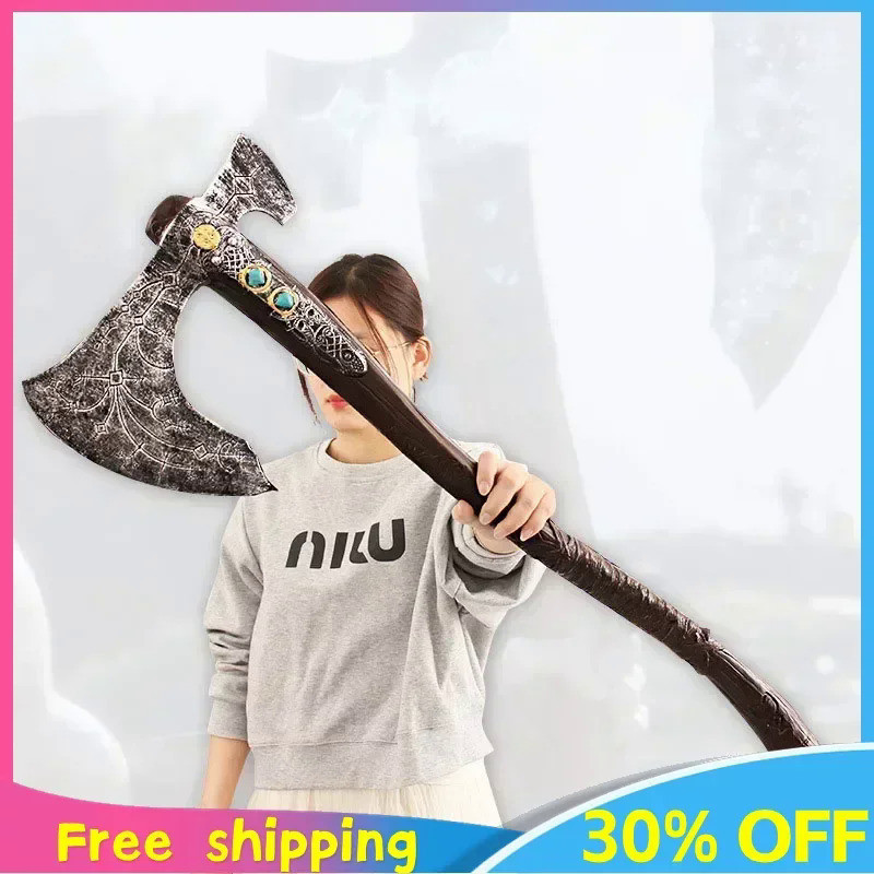 God of War 93cm Leviathan Axe Kratos Weapon Model Pu Game God of War: Ragnarok Axe Samurai Weapon Mo