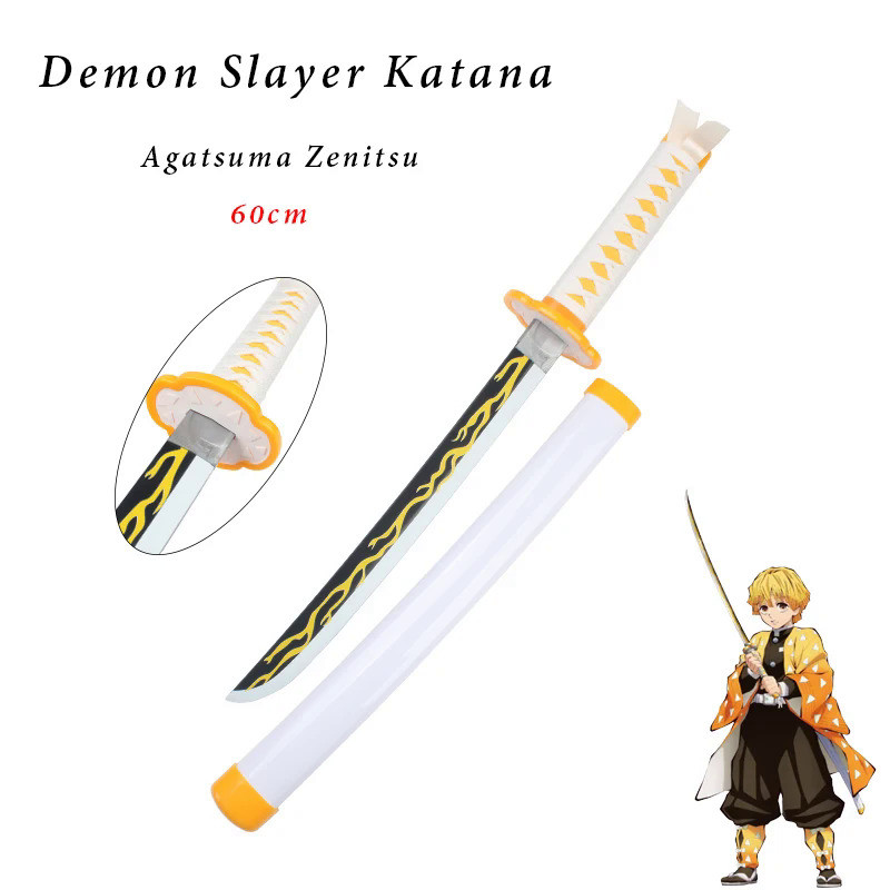 Demon Slayer Katana  Cosplay Weapons Japanese Anime Kimetsu No Yaiba 60cm Toy Sword  Zenitsu  Kyouju