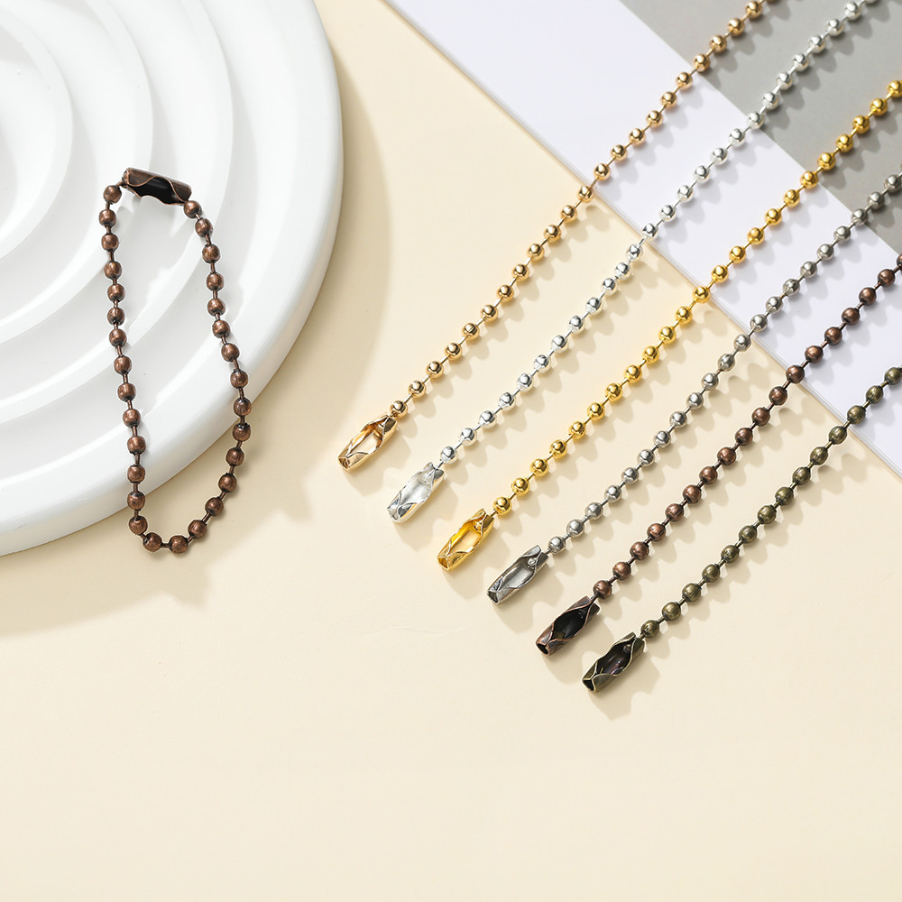 St. kunkka 10-50 ชิ้น 11-12cmสีโลหะห่วงโซ่ไข่ปลาโซ่ลูกปัด ใช้ทำพวงกุญแจ ของที่ระลึกหรือของขวัญ สําหรับทําเครื่องประดับ DIY