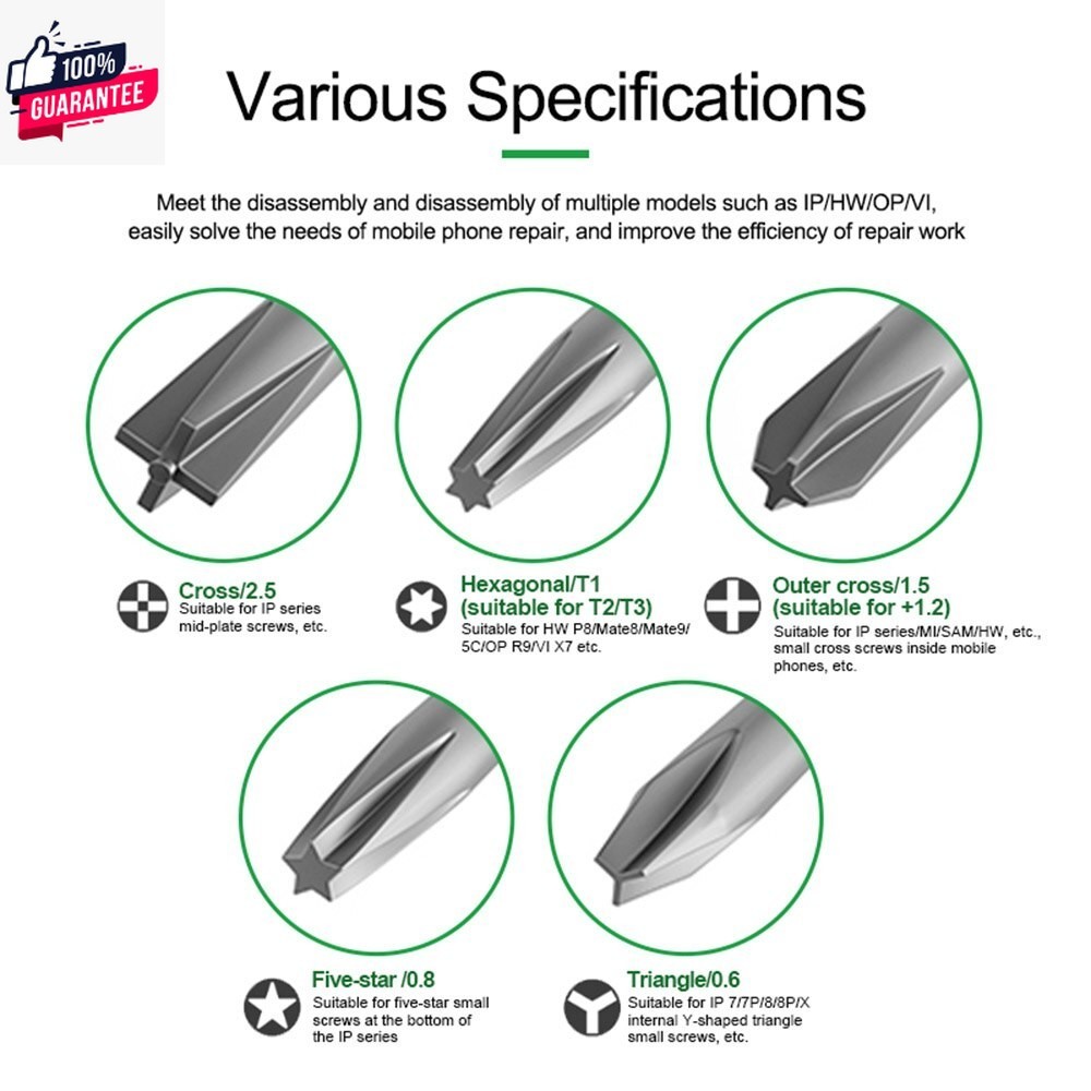 ไขควงชุด + ตลัวางไขควง RELIFE RL-728A 2D / ไขควงชุด + ตลัวางไขควง + ถ้วยยางดูด RELIFE RL-728B 2D