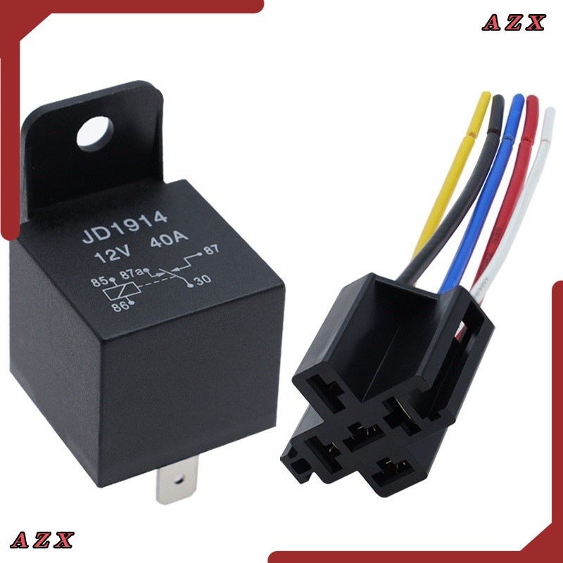 งานแท้ รีเลย์ รถยนต์  5ขา 12VDC.  24VDC.1NO 1NC.  NO=40A.  NC=30A 40a เฉพาะตัวรีเลย์ไม่รวมขา ในไทย