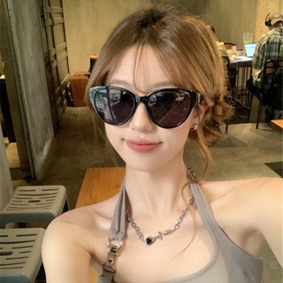 Vintage French Cat-eye Black Love แว่นกันแดดทรงกลมแฟชั่นอเนก…