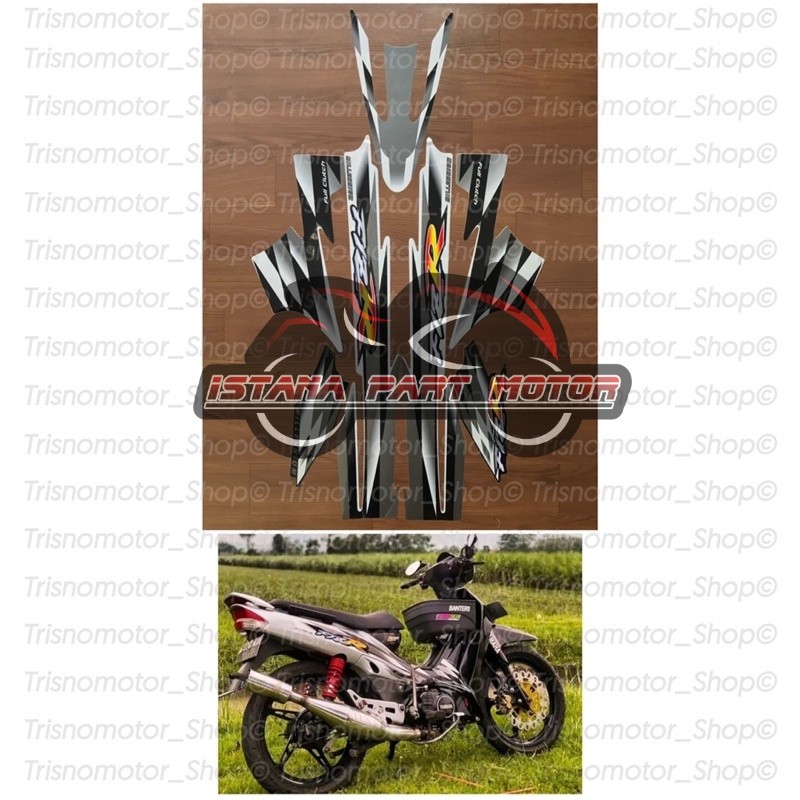 สติ๊กเกอร์แถบ รายชื่อสติ๊กเกอร์ liss yamaha fiz r Fiz R fizr f1z r f1zr Millennium Th.2000 สีขาวสีดํ