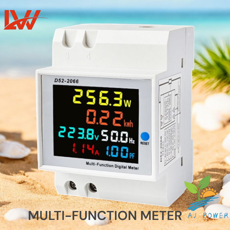6 IN 1 มิเตอร์วัดพลังงานไฟฟ้า MULTI-FUNCTION METER รุ่น D52-2066 เครื่องวัดแรงดันไฟฟ้า