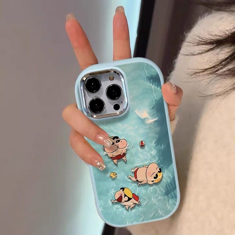 Iphone 16 15 14 13 12 11 Pro Max X XR Max 7 8 Plus INS Crayon Shin chan คู่เพื่อนที่ดีที่สุดเคสโทรศัพท์ Soft