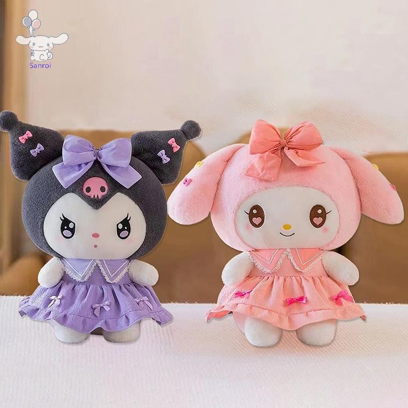 [San] 25 ซม.ใหม่Plushies Sanrio Kuromi Melodyตุ๊กตาตุ๊กตาของเล่นน่ารักสตรอเบอร์รี่ตุ๊กตาสัตว์ตุ๊กตาของเล่นหมอนตกแต่งห้องนอนของขวัญPOP