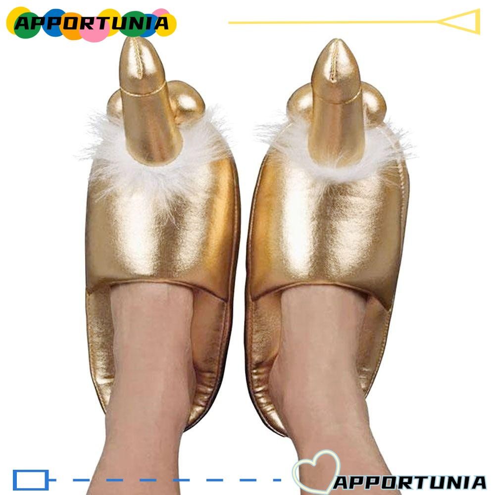 Apportunia รองเท้าแตะฤดูหนาว, รองเท้าแตะผ้าฝ้ายสีทองเย็น, ห้องนอนกันลื่นที่น่าสนใจตุ๊กตาผ้าฝ้ายแบนในครัวเรือน