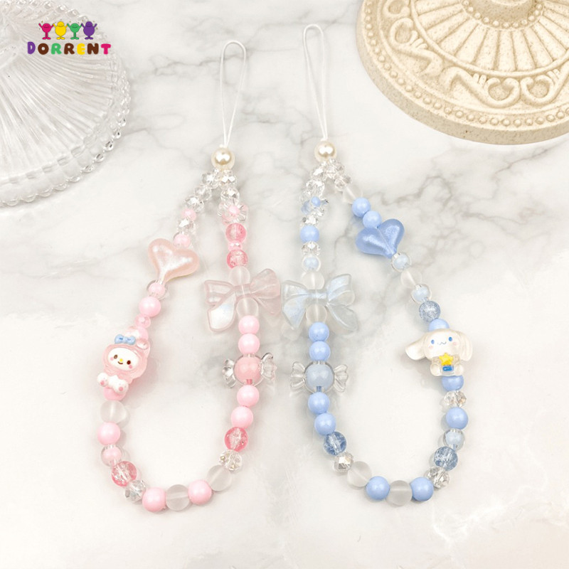 Disney การ์ตูนโทรศัพท์ Chain Creative ลูกปัด Lanyard ขนาดเล็ก Dresh น่ารักเคสโทรศัพท์จี้-DOR
