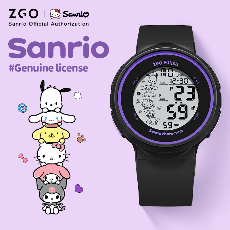 Zgo x Sanrio Family Watch สําหรับนักเรียนหญิงกันน้ําอิเล็กทรอนิกส์นาฬิกาโรงเรียนมัธยมของขวัญ 8551