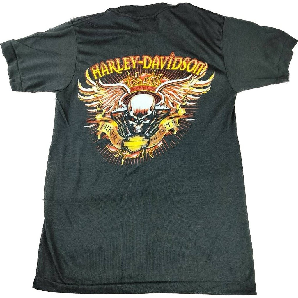 เสื้อผ้าบางฮาเลย์ Harley-Davidson ผ้ามุ้งบางใส่สบาย สไตล์วินเทจ ป้ายVintage 3D EMBLEM [ S M L XL ] S-5XLSize S-5XL