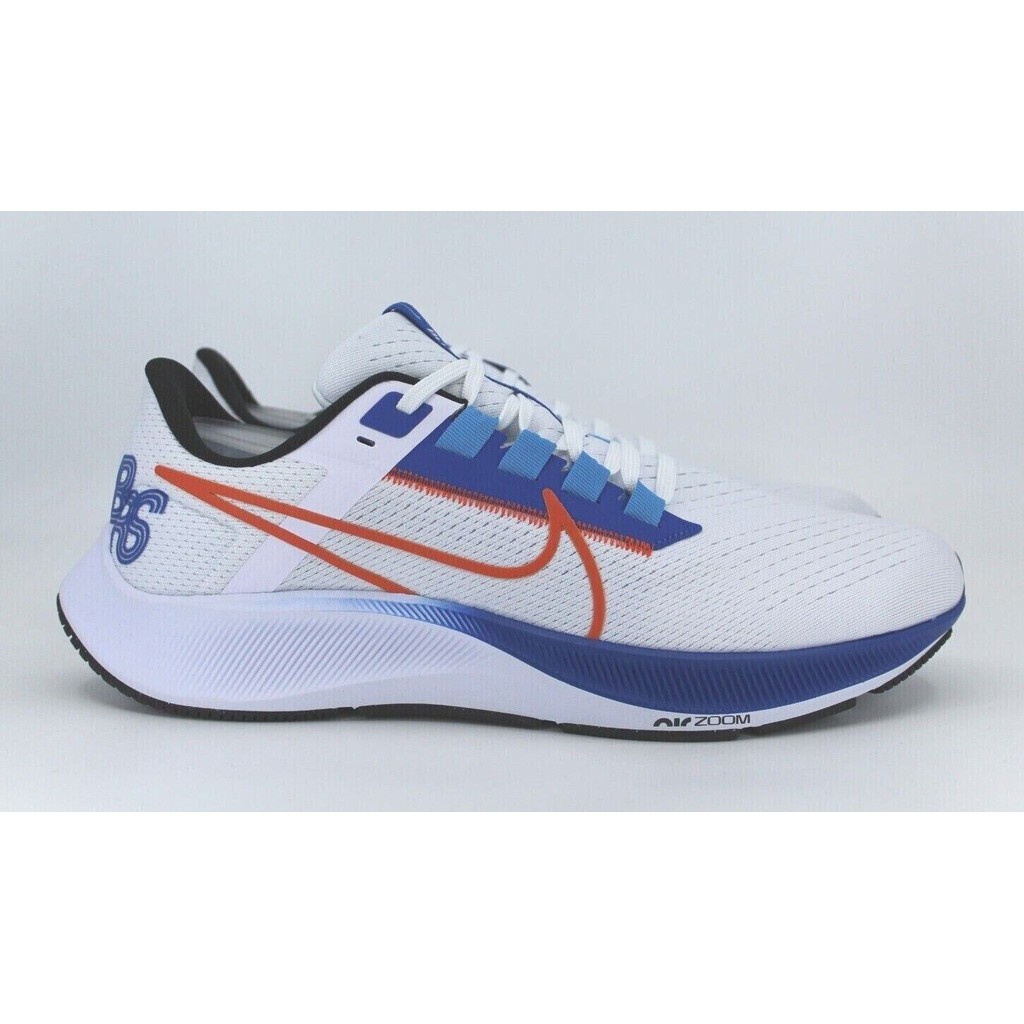 Nike Air Zoom Pegasus 38 White Orange Rush Game Royal DQ8575-100 ใหม่