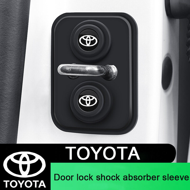 1/4pcs Toyota ซิลิโคนรถประตูล็อคป้องกันประตูล็อคสําหรับ Toyota Vios Harrier ncp93 Wish Hilux Yaris Avanza Innova Fortuner Alphard Camry bZ4X Rush Corolla Cross RAV4
