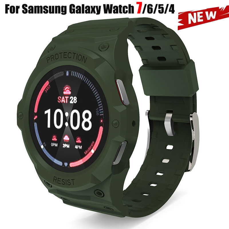 สายยางสําหรับ Samsung Galaxy Watch 7 44 มม.40 มม.ซิลิโคนทนทาน Protector สําหรับ Galaxy Watch 6 5 4 Sport Soft Band อุปกรณ์เสริม