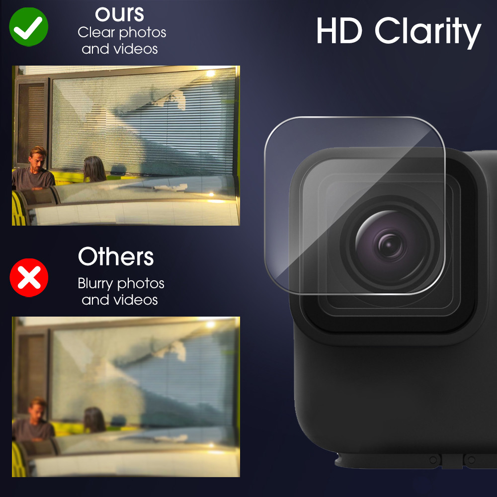 6/2 ชิ้น/เซ็ตกระจกนิรภัยสําหรับ GoPro HERO 4K - ฟิล์มกันรอยแบบเต็มหน้าจอ - ป้องกันรอยขีดข่วน - ฟิล์มแบนกันกระแทก - เลนส์ - สําหรับ GoPro HERO 4K Black - รูปที่ 6