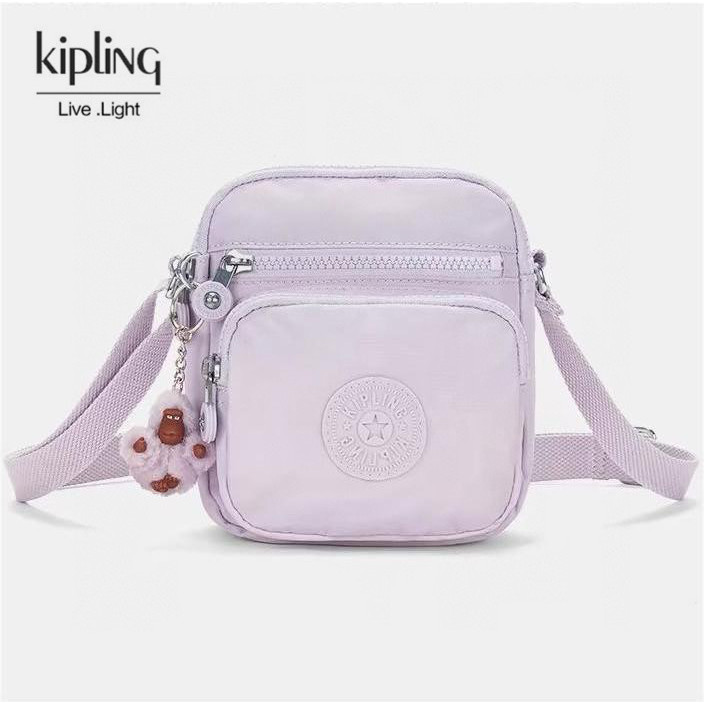 กระเป๋า Kipling Ron Series กระเป๋าสะพายแฟชั่นสุภาพสตรี Multi-Zipper กระเป๋าสี่เหลี่ยมเล็ก
