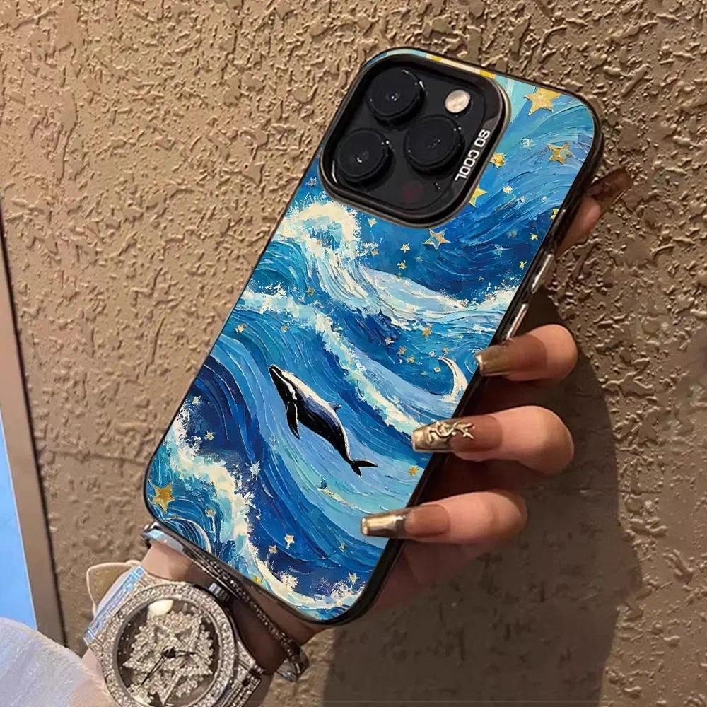หรูหรา Creative Ocean สําหรับ Redmi A3 A3x A2 A1 Plus Xiaomi Redmi 13 13C 12 9 10 Prime 2022 13R Note12R Hard Silver IMD เคสโทรศัพท์ Redmi13C RedmiA3 กันกระแทก