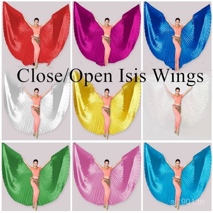 Women& Professional Belly Dance Costume Angle Isis Wings Gold  Open Isis Wings Adults with Stick ara