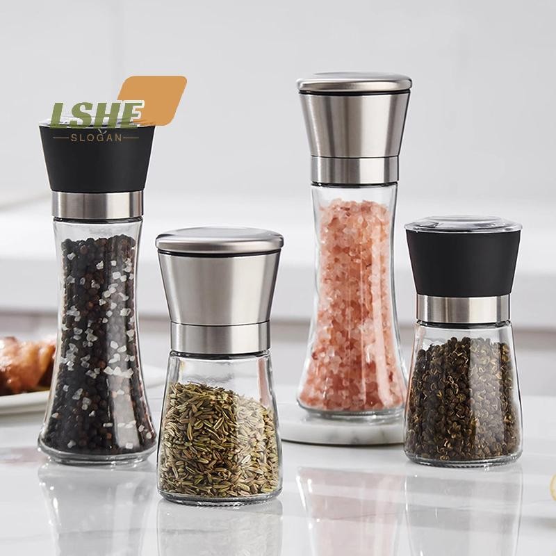 [LSHE] เครื่องบดพริกไทยเกลือด้วยตนเองขวดปรุงรสโถสแตนเลสเครื่องเทศเครื่องบดเกลือปั่นครัวโรงสีอุปกรณ์เสริมใหม่
