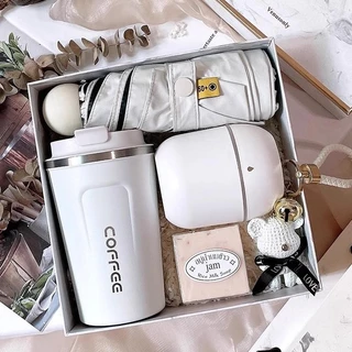 Birthday Giftสไตล์ไทยขายดี 60+,ของขวัญบริษัท ส่งให้เพื่อนส่งแฟนให้เพื่อนสนิท กล่องของขวัญสีขาวละเอียดอ่อน, ถ้วยกาแฟทุกวั