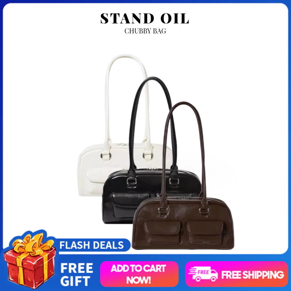 【สินค้าพร้อมส่ง】100%ของแท้ OUTLETSSTAND OIL Chubby Bag Black/Marron/White