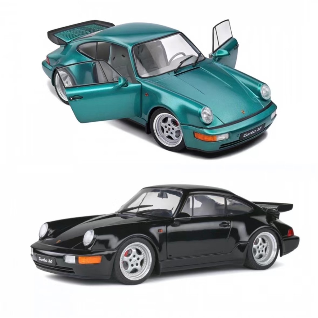 SOLIDO 1: 18 PORSCHE PO 964 TURBO Lake Green Double Open Alloy Car Model