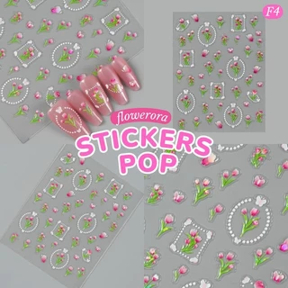 [6 ลาย] สติกเกอร์ดอกไม้ มีมิติ 5D Stickers Nail Pop สติกเกอร์ติดเล็บ ติดของใช้ ติดปุ๊บ น่ารักปั๊บ