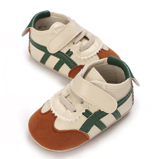 รองเท้าหัดเดินสำหรับทารก รองเท้าผ้าใบ Velcro พื้นนุ่ม สำหรับวัย 0-12 เดือน กันลื่น ใช้ได้ในฤดูใบไม้ผลิและฤดูใบไม้ร่วง