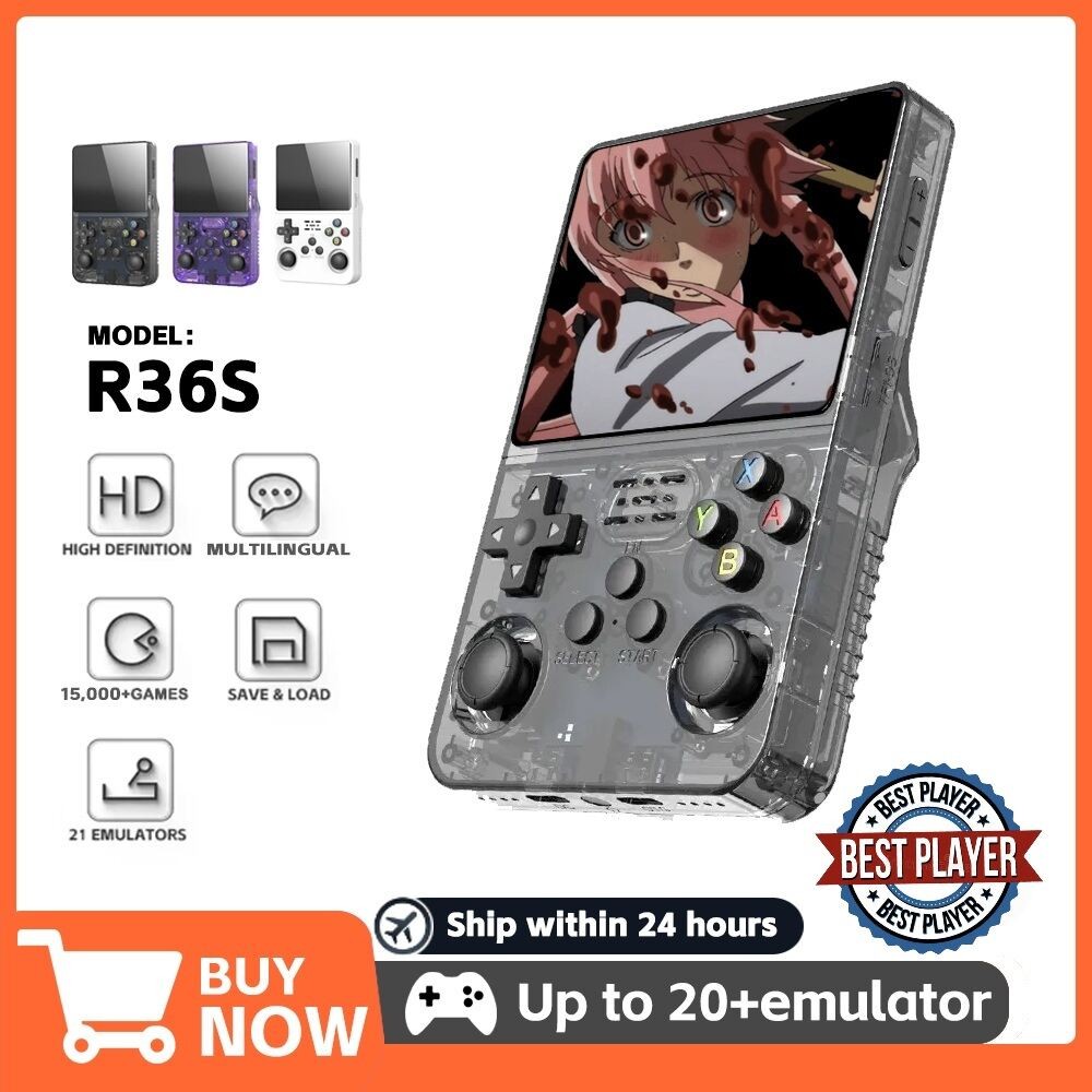 R36S เกมมือถือยอดนิยม เครื่องเกมพกพา 64GB 20000 เกมส์  จอmini IPS 3Dภาพชัด ระดับ Pro ปฎฺิบัติการระบบ