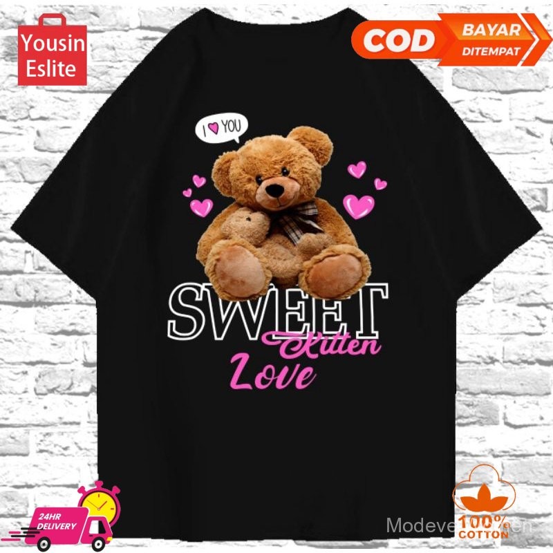 Yousin Eslite OVERSIZE SWEET LOVE BEAR เสื้อยืด