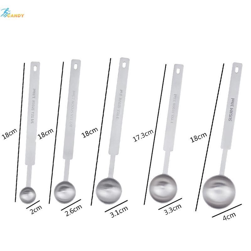 NDY 1/4 ชิ้นกาแฟ Scoops ยาว 304 สแตนเลส Tablespoon Stackable ครัวช้อนตวงเหมาะกับคอนเทนเนอร์กาแฟ N - รูปที่ 3