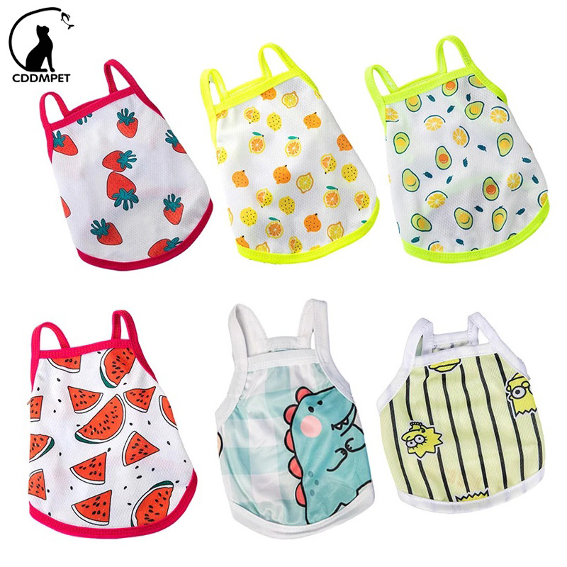 【CDDMPET】ลูกสุนัขฤดูร้อนเสื้อผ้าสัตว์เลี้ยงสุนัขระบายอากาศแขนกุดเสื้อกั๊กชิวาวาเท็ดดี้เสื้อยืด