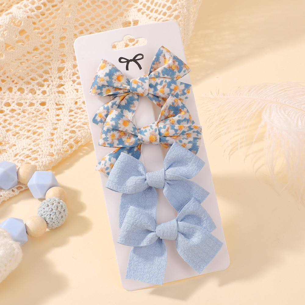 4 ชิ้น/เซ็ต Ins Bowknot กิ๊บติดผมสําหรับสาวหวานดอกไม้สดสีดําสีขาว Checkered Hairgripes ลูกไม้ลายเส้นด้าย Barrette - รูปที่ 6