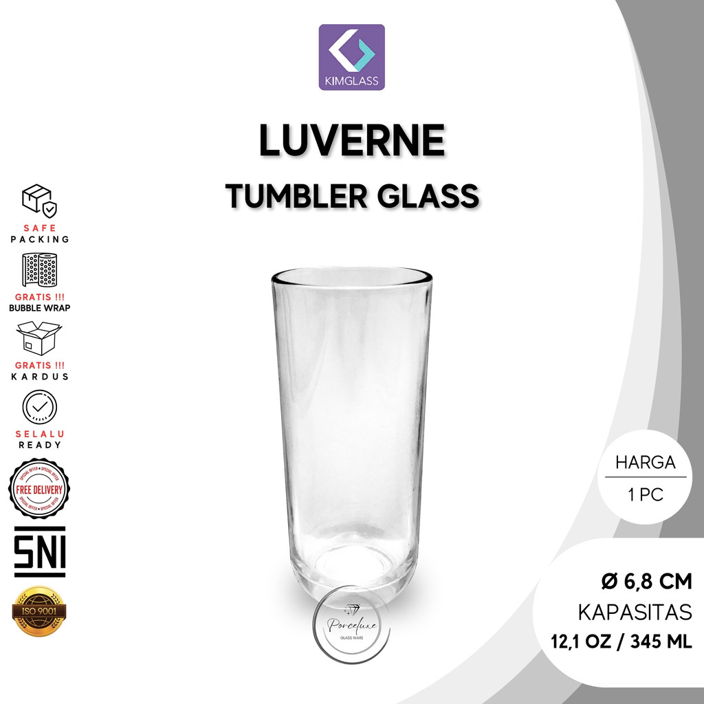 Kim Glass Luverne Glass 345 ml Mug Clear Cup Tea Coffee Juice กาแฟค็อกเทลความงาม