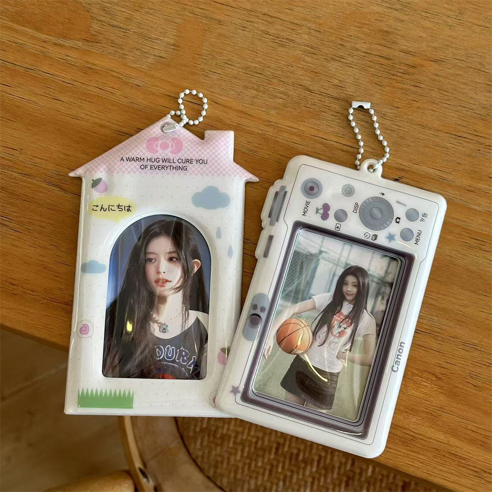 ร้อนขายซีซีดีบ้านรูปร่างหนาผู้ถือบัตรอินสไตล์10เซนติเมตรบัตรขนาดเล็กโพลารอยด์การจัดเก็บแสดงจี้
