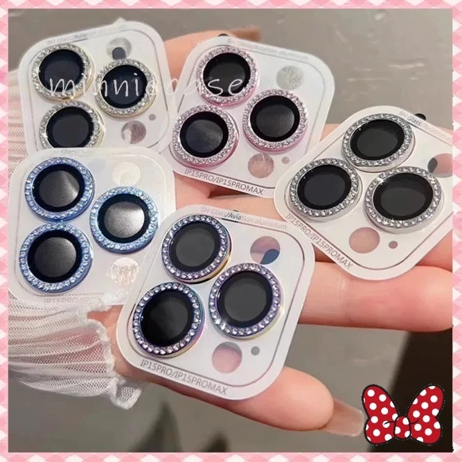 💎💎💎diamond ฟิล์มป้องกันเลนส์กล้องขอบเพชร สำหรับ iPhone11 12 13 14 15 16 PRO MAX 11 12MINI 15 16 PLUS ฟิล์มเลนส์ส่องแสง thumbnail 3