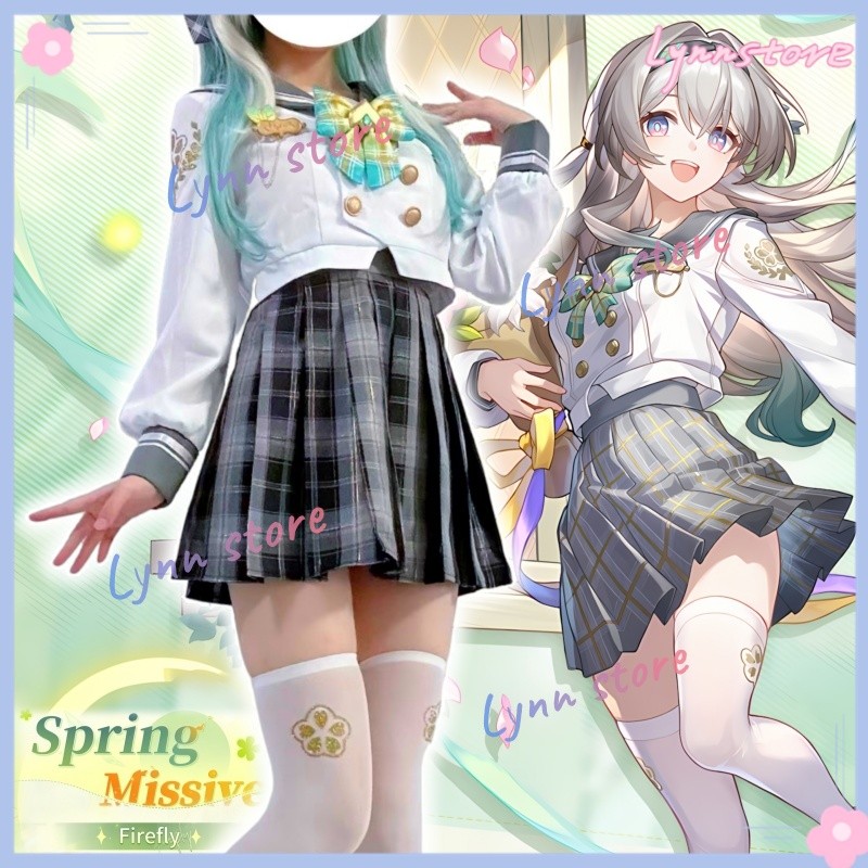 ชุดคอสเพลย์ HONKAI STAR RAIL ประกอบด้วยวิกผมและชุดJK สไตล์SPRING MISSIVE เหมาะสำหรับแฟนเกมและการแสดงคอสเพลย์