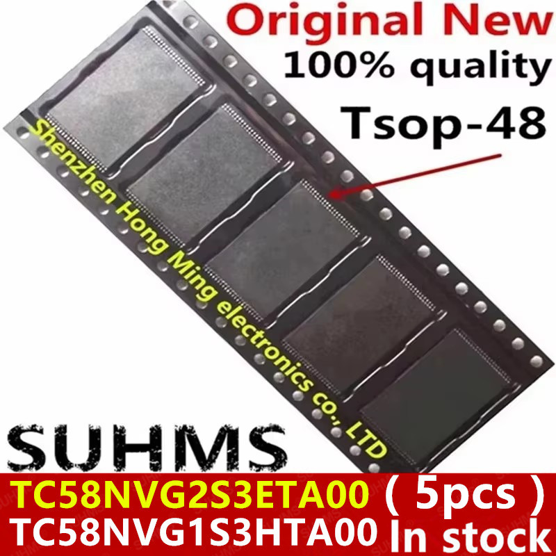 (5 ชิ้น) 100% ใหม่ TC58NVG2S3ETA00 TC58NVG2S3ETAO TC58NVG1S3HTA00 tsop48