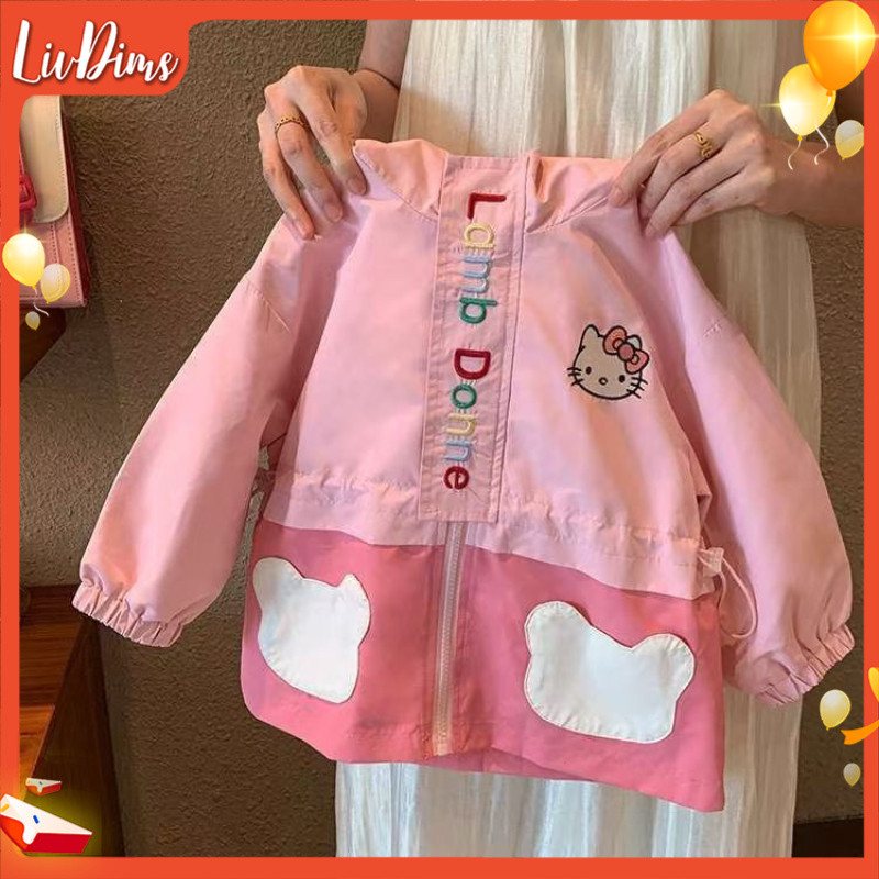 Liv Dims🌸ชุดจู่โจมมีฮู้ดสำหรับเด็กผู้หญิง ออกแบบตามสไตล์เกาหลี เสริมด้วยเสื้อแจ็คเก็ตปักลายหนา