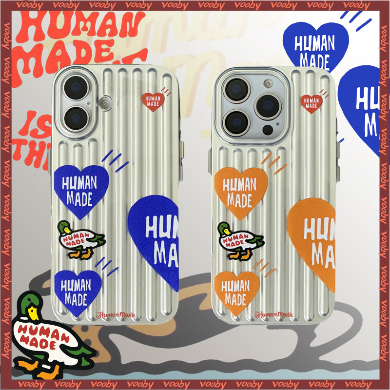 Soft Shell HUMAM MADE Duck Heart Label Bright Surface กระเป๋าเดินทางเคสโทรศัพท์เหมาะสําหรับ IPhone17 AIR 16 16P 16PM 15 15P 15PM 14PM 14 14P 13 13Pro 13PM 12 12P 12PM 11Pro 11Pro 11ProMax