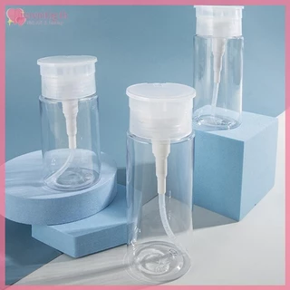 RENBG 100/150/200ml แบบพกพาขวดรีฟิลพลาสติกยาทาเล็บ Remover แอลกอฮอล์ Liquid กดสูบน้ําขวด TH