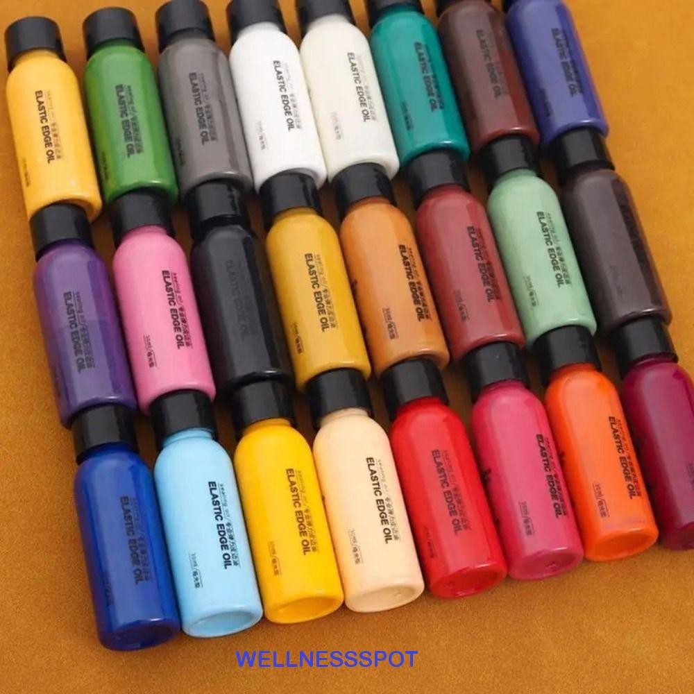 WELLNESSSPOT น้ํามันสีขอบหนัง, สีที่มีสีสัน Dye Dressing ขอบหนังน้ํามัน Finishing Agent, 30ml สีเสื้อหนังขอบรองเท้า Pigment กระเป๋าเข็มขัด