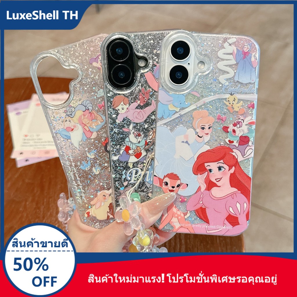 เคสโทรศัพท์ Princess Series iPhone 16-7/8Plus Samsung A04E, 13, 15, 22, 34, 53, 54, 73, 05, 05s, 06,